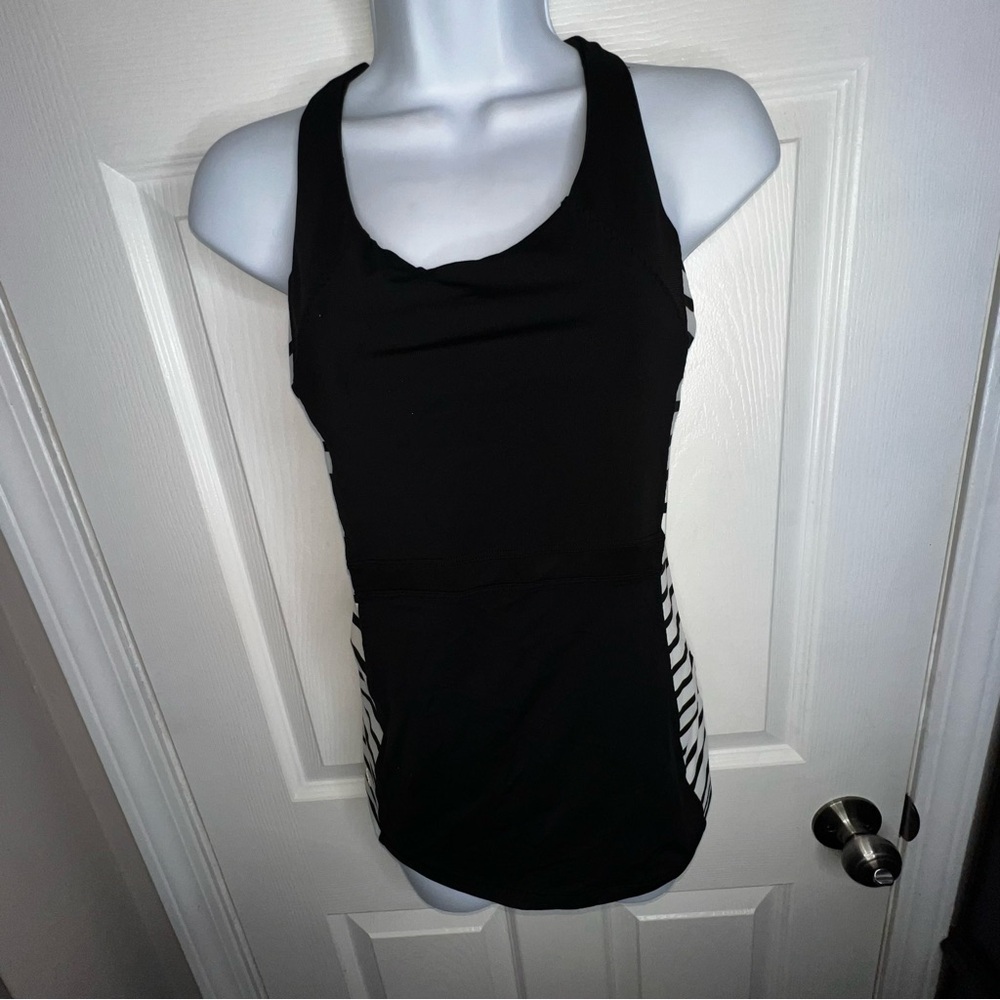 Athleta Women’s Small Stripe Ace Racer Tank Top Black White S Style 627030 Yoga - Picture 9 of 16